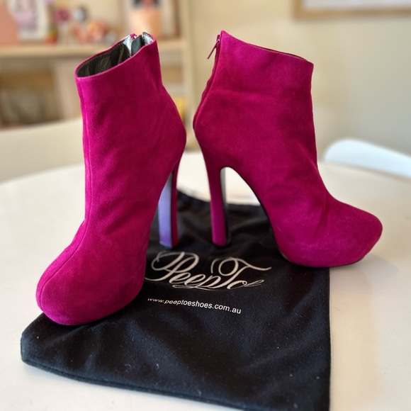 Peeptoe Shoes - PeepToe Miss Combat Boots